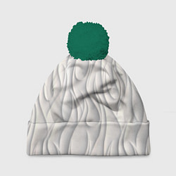 Шапка с помпоном Рельефная стена, цвет: 3D-зеленый