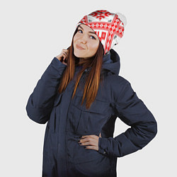 Шапка с помпоном Удмуртский стиль, цвет: 3D-белый — фото 2