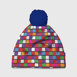 Шапка c помпоном Color cubes