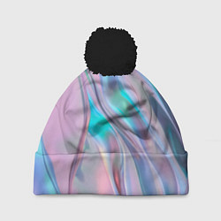 Шапка с помпоном Атласный шёлк, цвет: 3D-черный