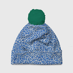 Шапка с помпоном Ажурные узоры, цвет: 3D-зеленый