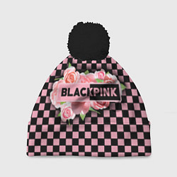 Шапка c помпоном Blackpink logo roses