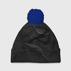 Шапка с помпоном Black texture, цвет: 3D-тёмно-синий