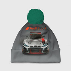 Шапка с помпоном Audi sport - racing car - extreme, цвет: 3D-зеленый