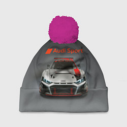 Шапка с помпоном Audi sport - racing car - extreme, цвет: 3D-малиновый