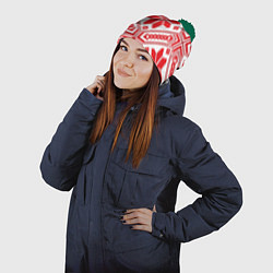 Шапка с помпоном Национальный, цвет: 3D-зеленый — фото 2