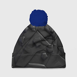 Шапка с помпоном Черные объемные вставки, цвет: 3D-тёмно-синий