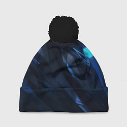 Шапка с помпоном Синяя безгранность, цвет: 3D-черный