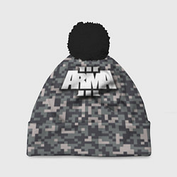 Шапка с помпоном Арма 3 - хаки, цвет: 3D-черный