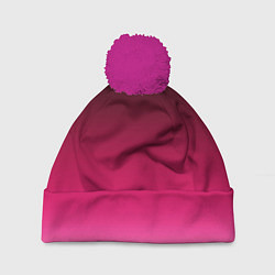 Шапка с помпоном Розово-малиновый градиент, цвет: 3D-малиновый