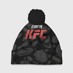 Шапка c помпоном Боец KFC на фоне бургеров