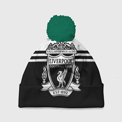 Шапка с помпоном Ливерпуль - черно-белый, цвет: 3D-зеленый