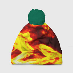 Шапка с помпоном Огненное безумие, цвет: 3D-зеленый