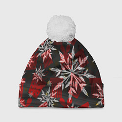 Шапка c помпоном Рождественские снежинки