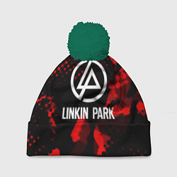 Шапка с помпоном Linkin park краски текстуры, цвет: 3D-зеленый