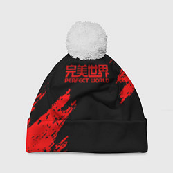 Шапка c помпоном Perfectworld красные краски