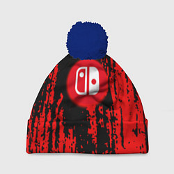 Шапка c помпоном Nintendo огенное лого краски