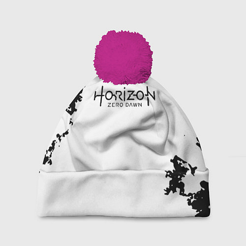 Шапка c помпоном Horizon: Zero Dawn текстура / 3D-Малиновый – фото 1