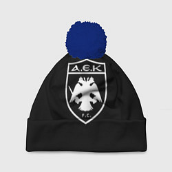 Шапка c помпоном AEK fc белое лого