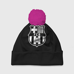 Шапка с помпоном Barcelona fc club белое лого, цвет: 3D-малиновый