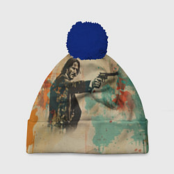 Шапка с помпоном Джон Уик в стиле гранж, цвет: 3D-тёмно-синий