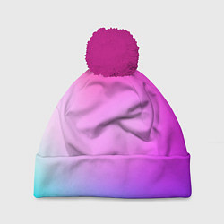 Шапка с помпоном Colorful gradient, цвет: 3D-малиновый