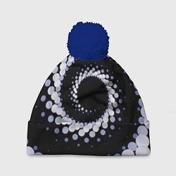 Шапка с помпоном Спираль из окружностей, цвет: 3D-тёмно-синий