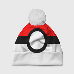 Шапка c помпоном Pokeball texture