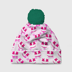 Шапка с помпоном Marshmello pink colors, цвет: 3D-зеленый