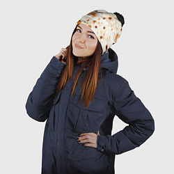 Шапка с помпоном Текстура светлого лаваша, цвет: 3D-черный — фото 2