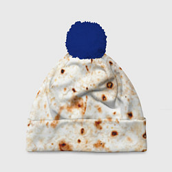 Шапка c помпоном Текстура светлого лаваша