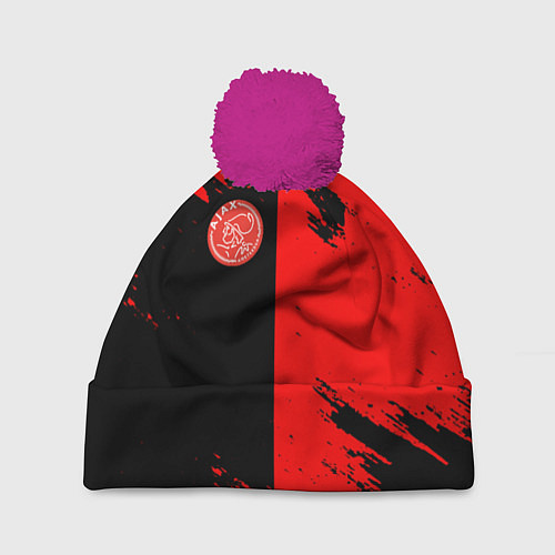 Шапка c помпоном Ajax sport color red / 3D-Малиновый – фото 1