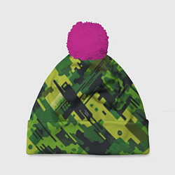 Шапка c помпоном Camouflage - pattern ai art