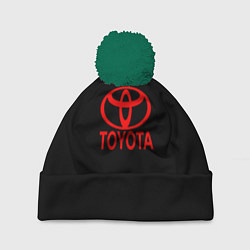 Шапка с помпоном Toyota red logo, цвет: 3D-зеленый