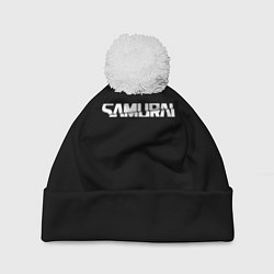 Шапка c помпоном Samurai logo white
