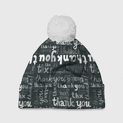 Шапка с помпоном Thank you thanks, цвет: 3D-белый