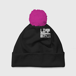 Шапка с помпоном Lim Bizkit logo, цвет: 3D-малиновый