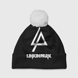 Шапка с помпоном Linkin park logo brend music, цвет: 3D-белый