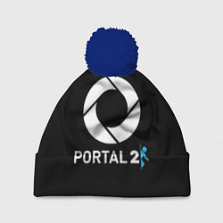 Шапка с помпоном Portal2 logo game, цвет: 3D-тёмно-синий