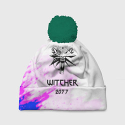 Шапка c помпоном The Witcher colors neon