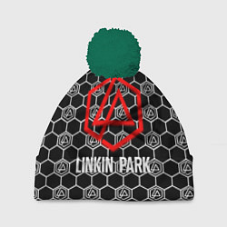 Шапка с помпоном Linkin park logo pattern, цвет: 3D-зеленый