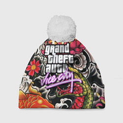 Шапка с помпоном GTA vice city yakudza, цвет: 3D-белый
