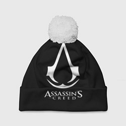 Шапка с помпоном Assassins Creed logo game, цвет: 3D-белый