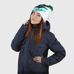 Шапка с помпоном Doom logo палач, цвет: 3D-зеленый — фото 2