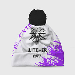 Шапка с помпоном The Witcher 2077 неоновые краски, цвет: 3D-черный