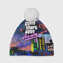 Шапка c помпоном GTA vice city коллаж