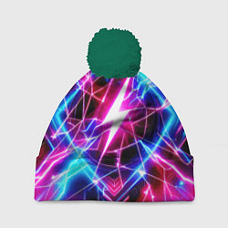 Шапка с помпоном Lightning - neon fantasy, цвет: 3D-зеленый