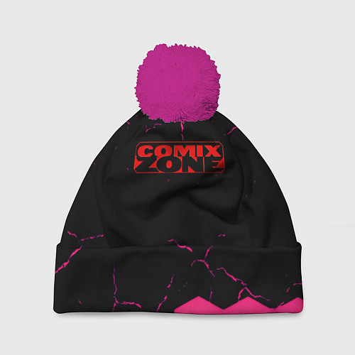 Шапка c помпоном Comix zone hexagon / 3D-Малиновый – фото 1