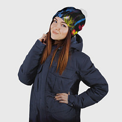 Шапка с помпоном Неоновый сюреализм, цвет: 3D-белый — фото 2