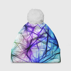 Шапка с помпоном Неоновые нервы, цвет: 3D-белый